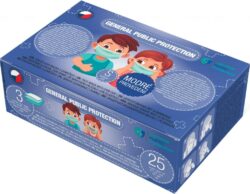 Nejlevnější General Public Protection třívrstvá jednorázová dětská rouška modrá 25 ks">