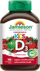 Nejlevnější Jamieson Vitamín D3 Kids Jahoda 100 tablet">